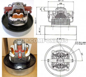 Мотор пылесоса AMETEK 1000W H125,5 D146